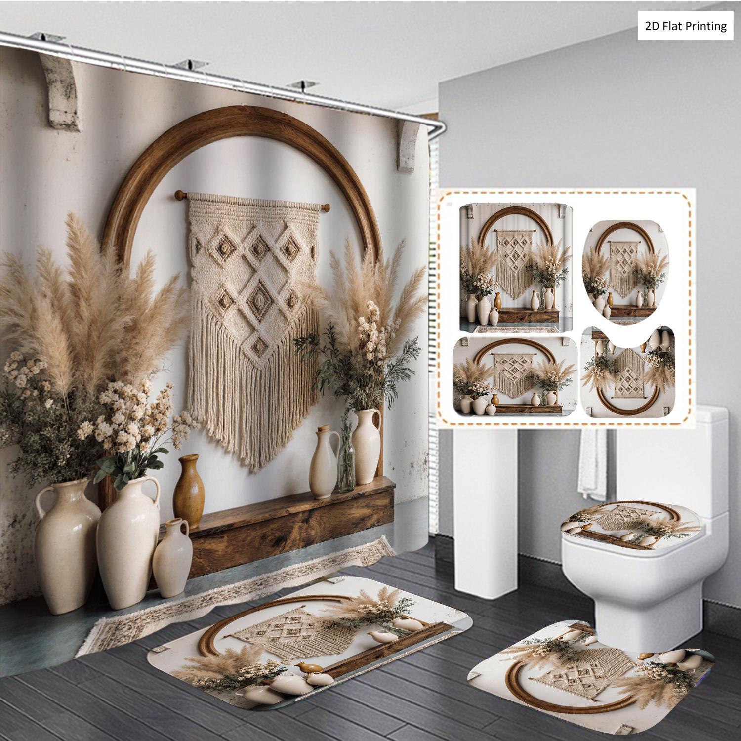 Home Decor Vase With Flowers - Bohemian Style Vases and Pampas Grass