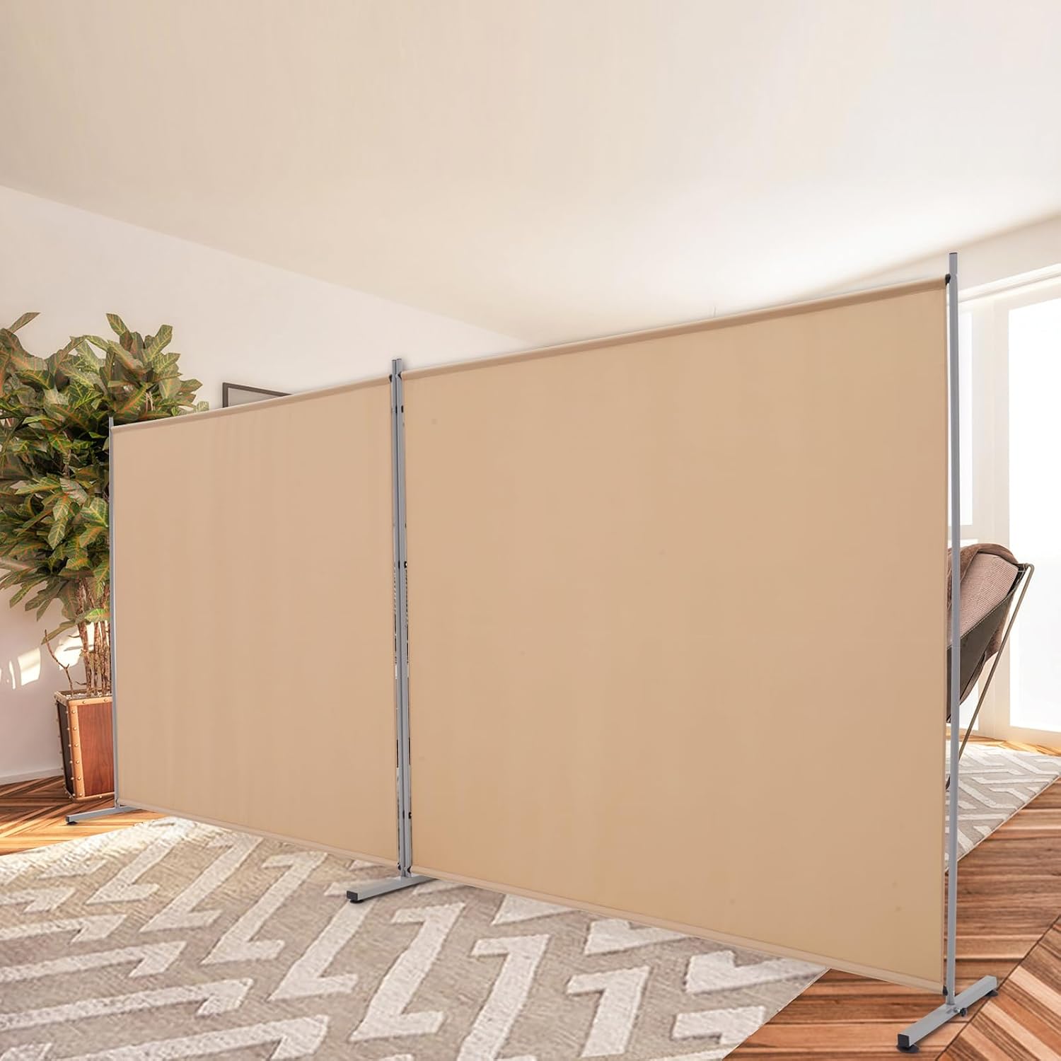 Room Divider Screen - 2-Panel Room Divider, Portable Privacy Screen