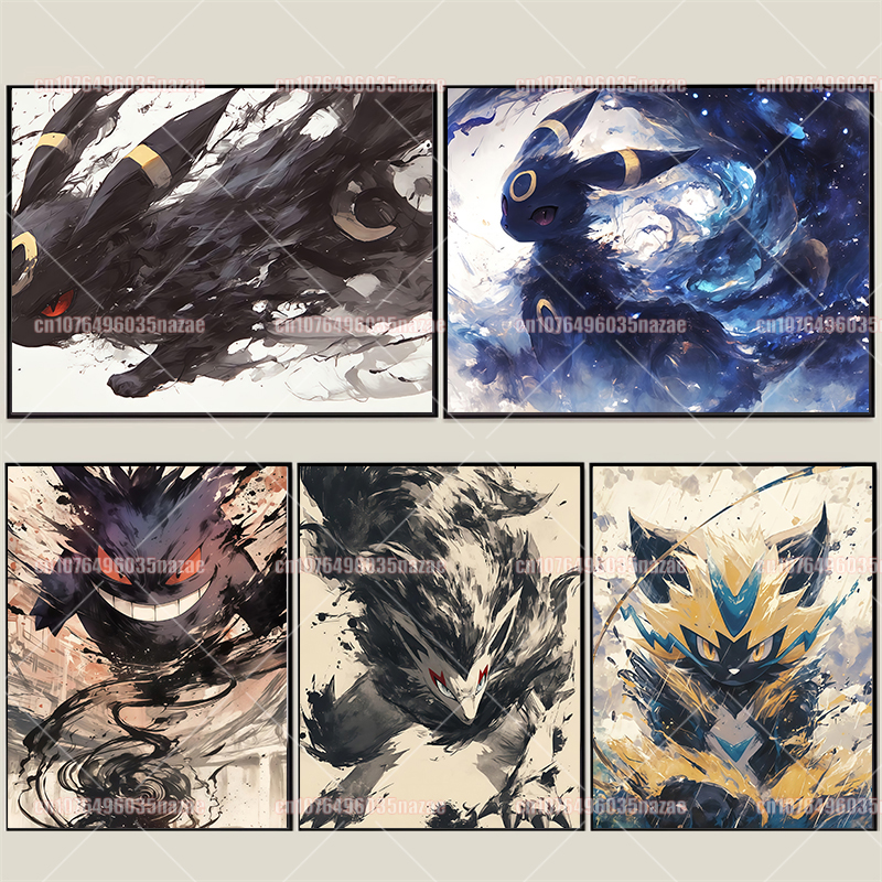 Home Decor Painting - Anime Pokemon Canvas Painting Eevee Gengar