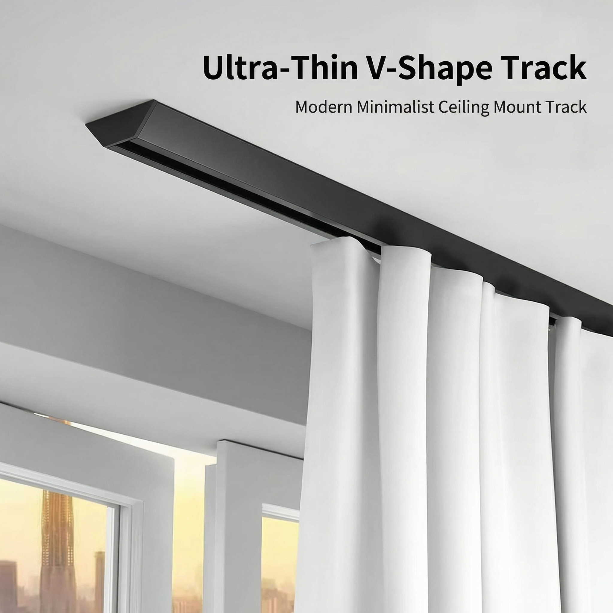 Room Divider Screen - V-Shaped Ultra Thin Aluminum Curtain Track
