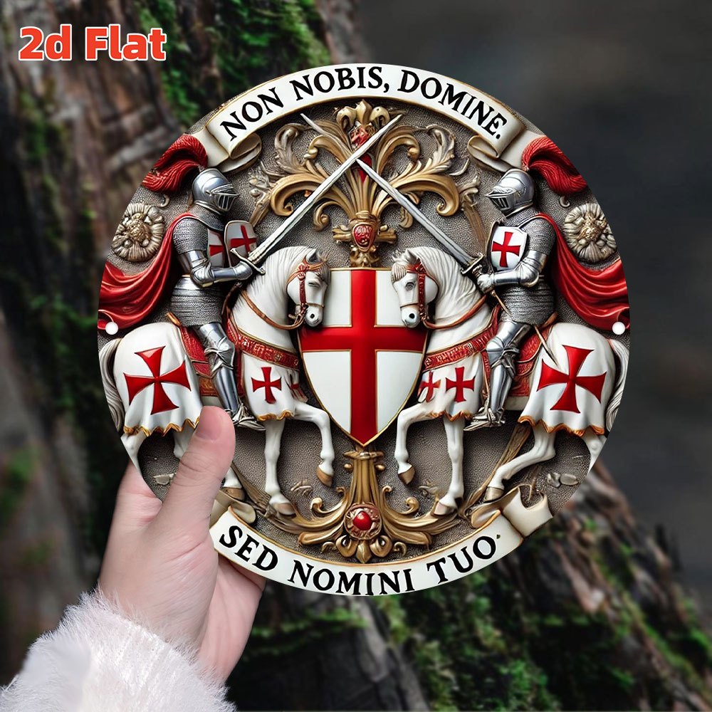Home Decor Medieval - 2D Flat Medieval Templar Knight Emblem