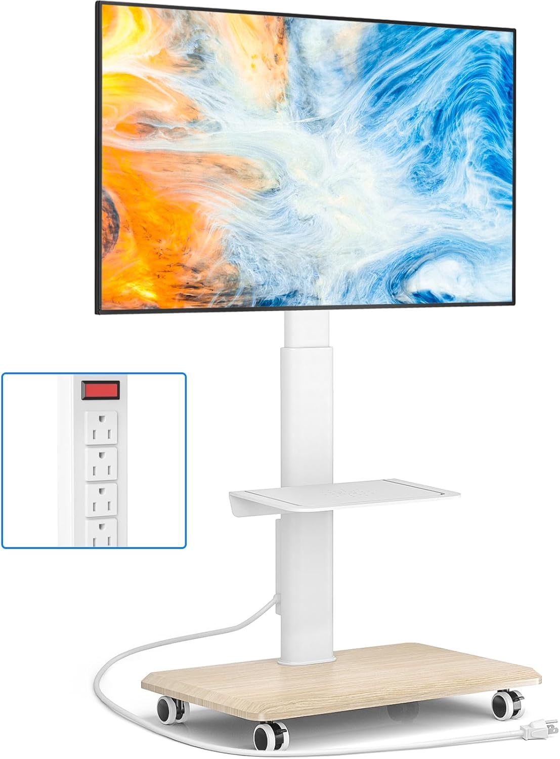 Home Decor On Wheels - Rfiver Sleek Rolling TV Stand with