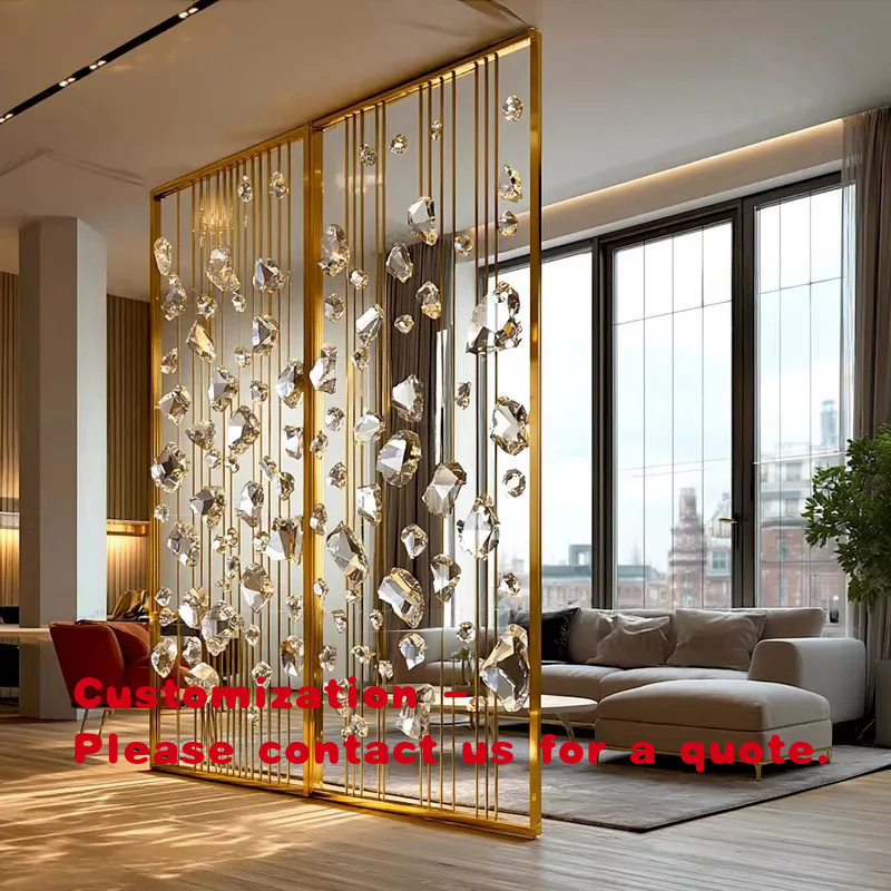 Room Divider Screen - custom.Custom Gold Modern Stainless Steel Frame