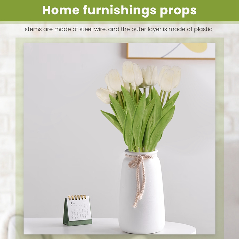 Home Decor Tulip - bloom20Pcs White 13.8inch Artificial Tulips Flowers