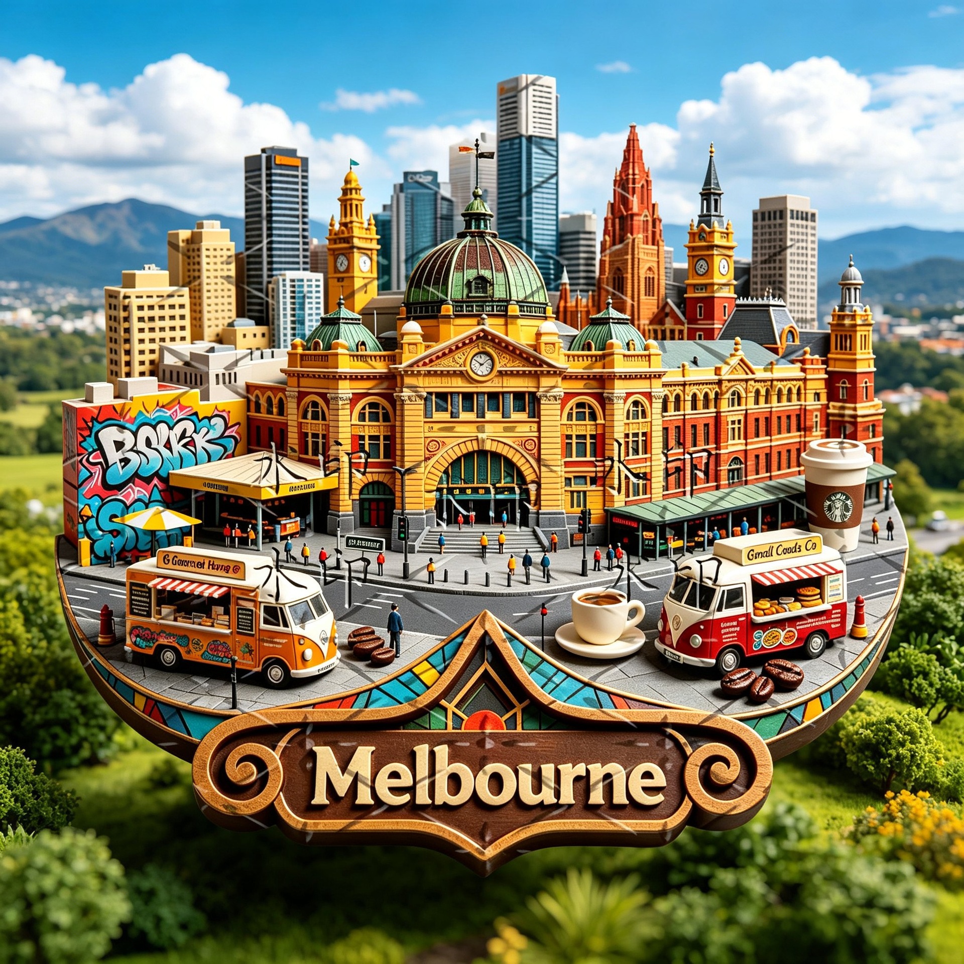 Home Decor Melbourne - Metal Embossed Fridge Magnet Australia Melbourne