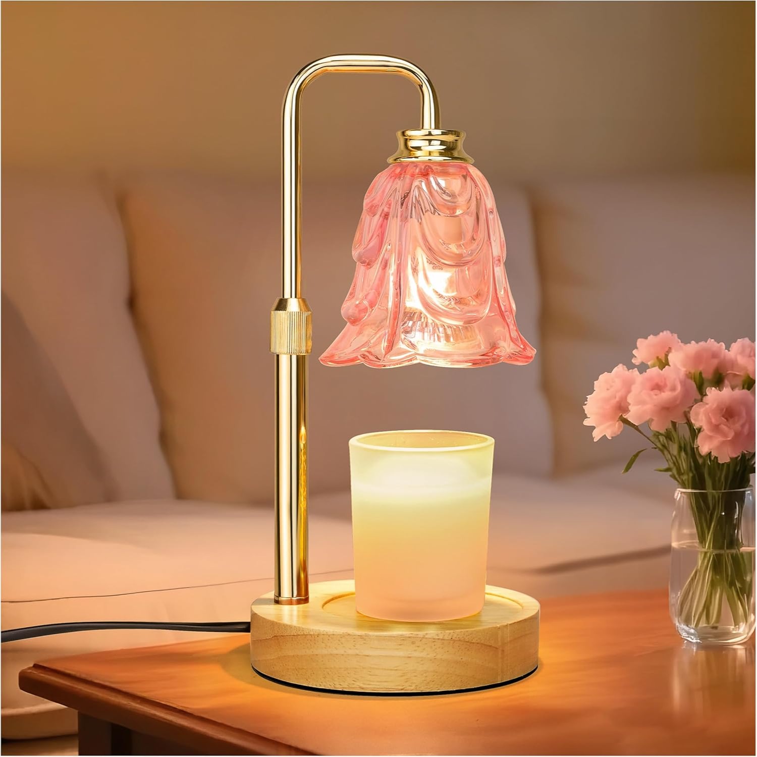 Home Decor Tulip - Pink Tulip Candle Warmer Lamp with