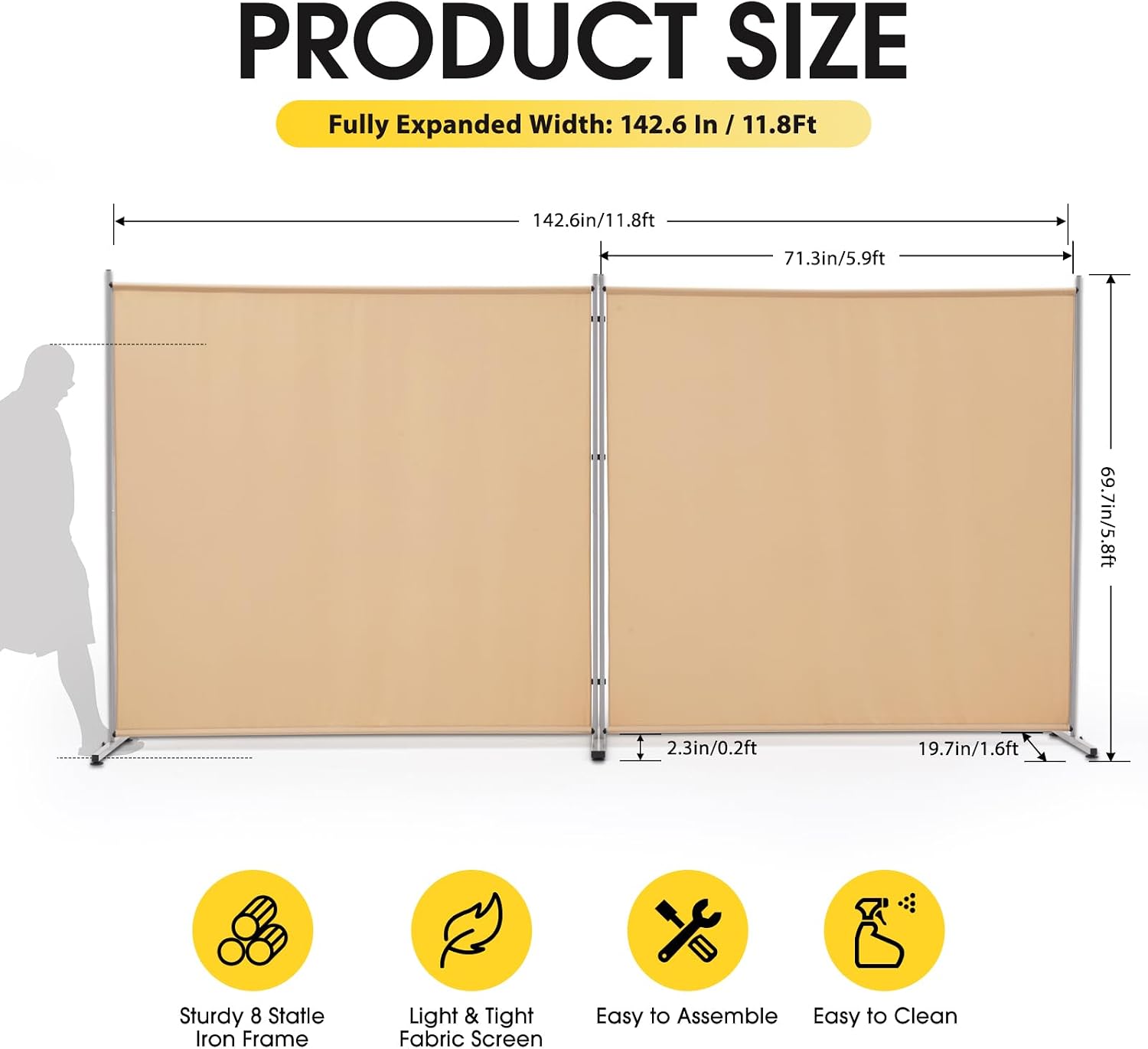 2-Panel Room Divider, Portable - огляд і ціна Room Divider Screen