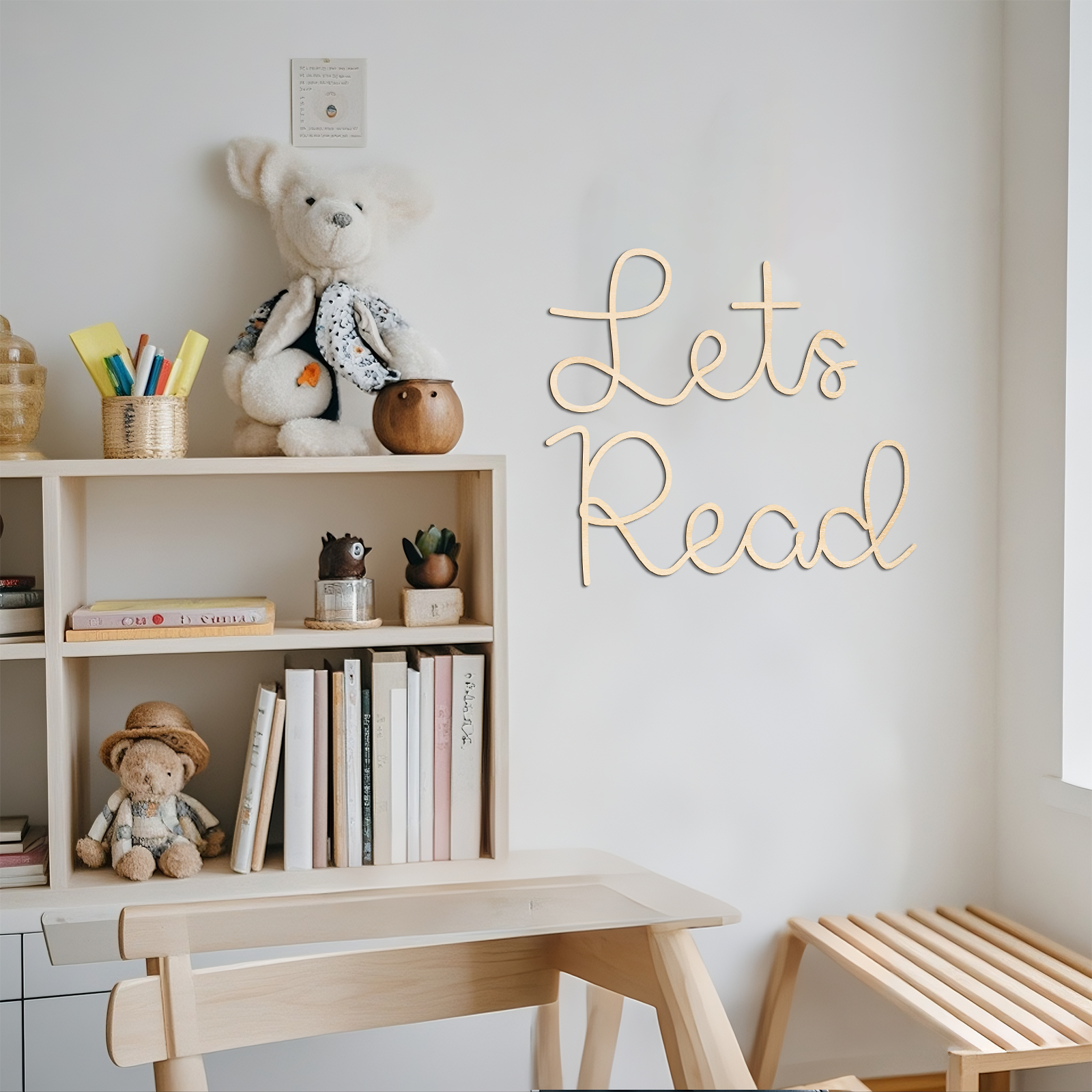 Let's Read Wooden Wall Sign -  - огляд і ціна Wooden Letter Sign