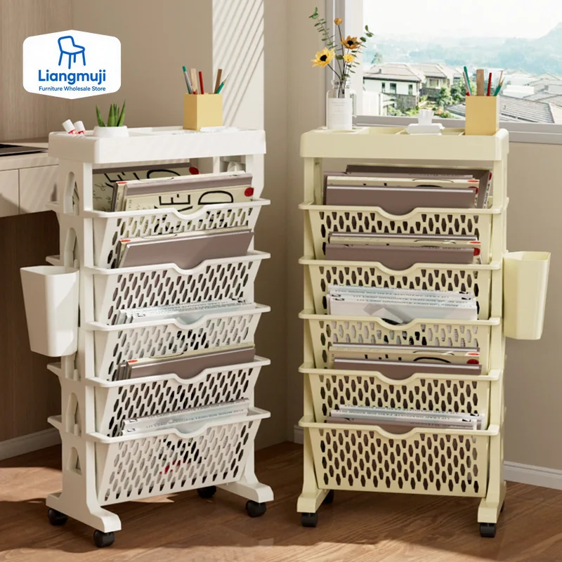 5 Tier Movable Book Shelf On W - огляд і ціна Home Decor On Wheels