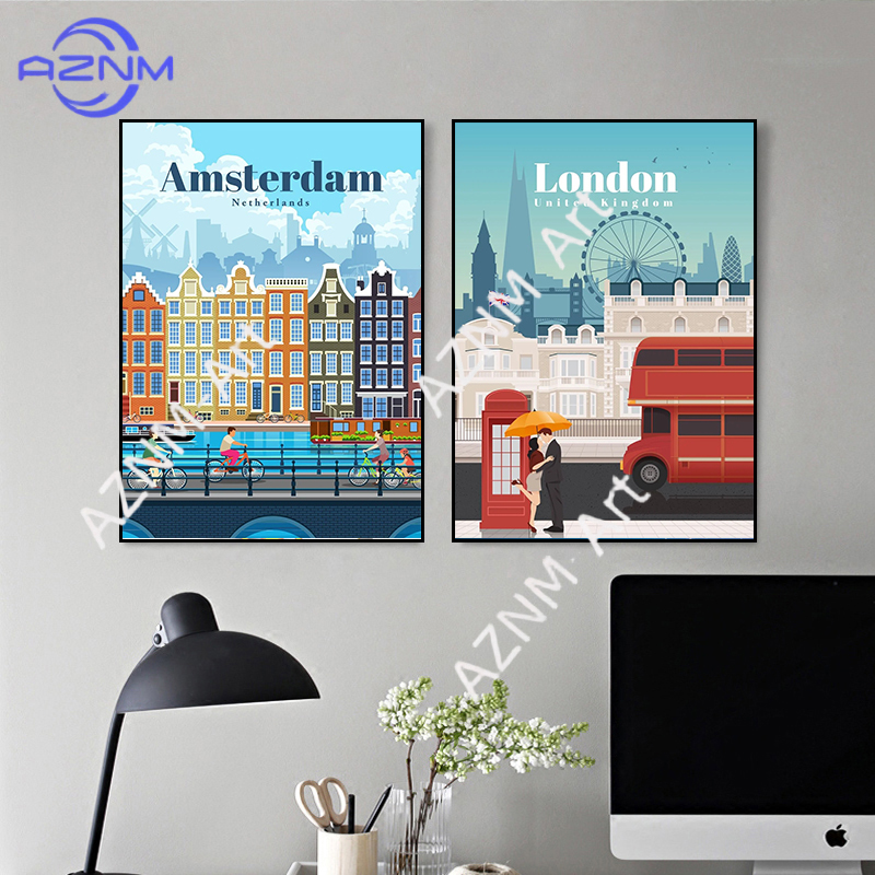 Modern Famous City Tourism Wal - огляд і ціна Home Decor Melbourne