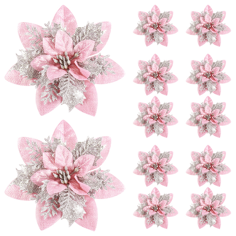 5/10Pcs Glitter Pink Christmas - огляд і ціна Home Decor Trends 2025