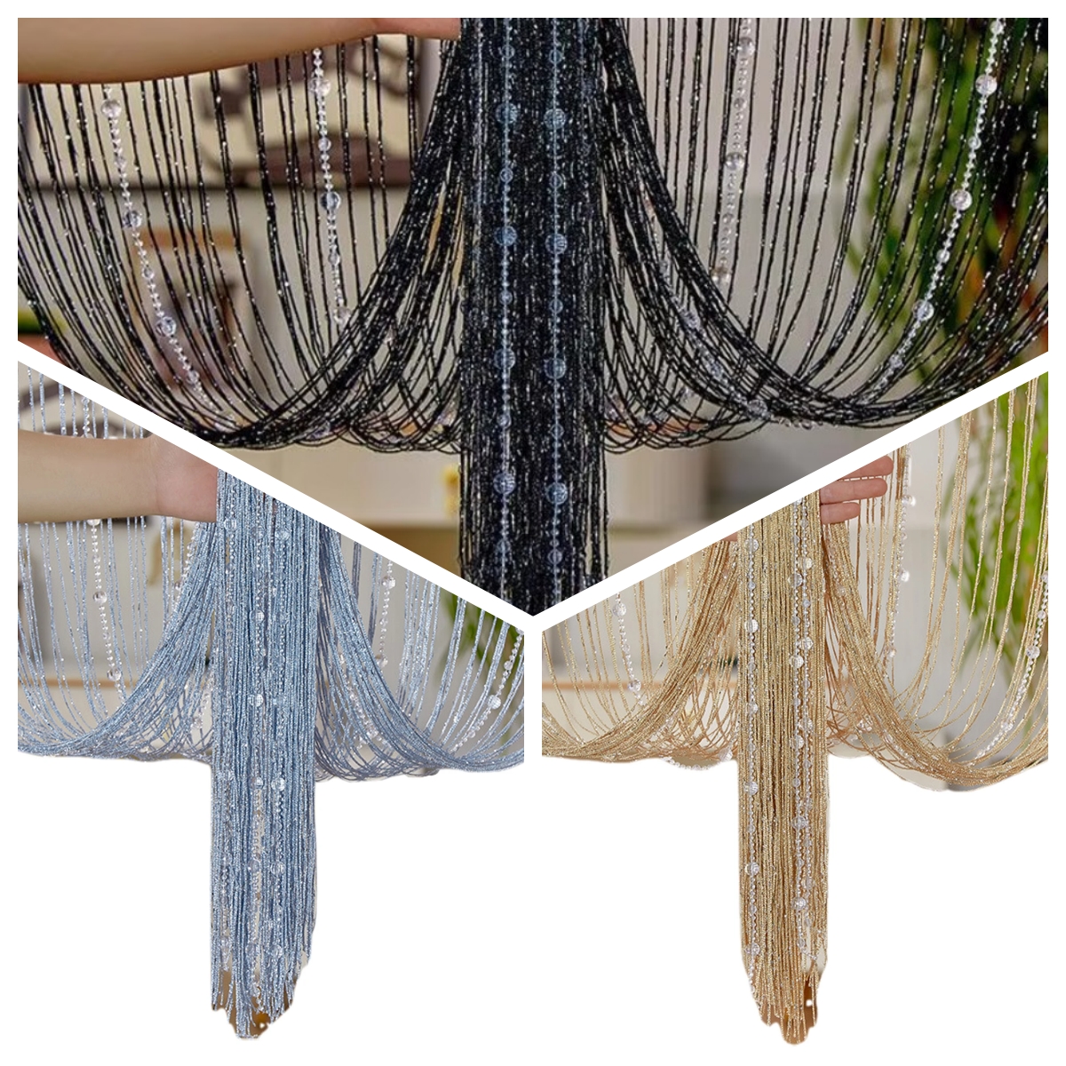 1pcs 100*200cm Crystal Beaded  - огляд і ціна Room Divider Screen