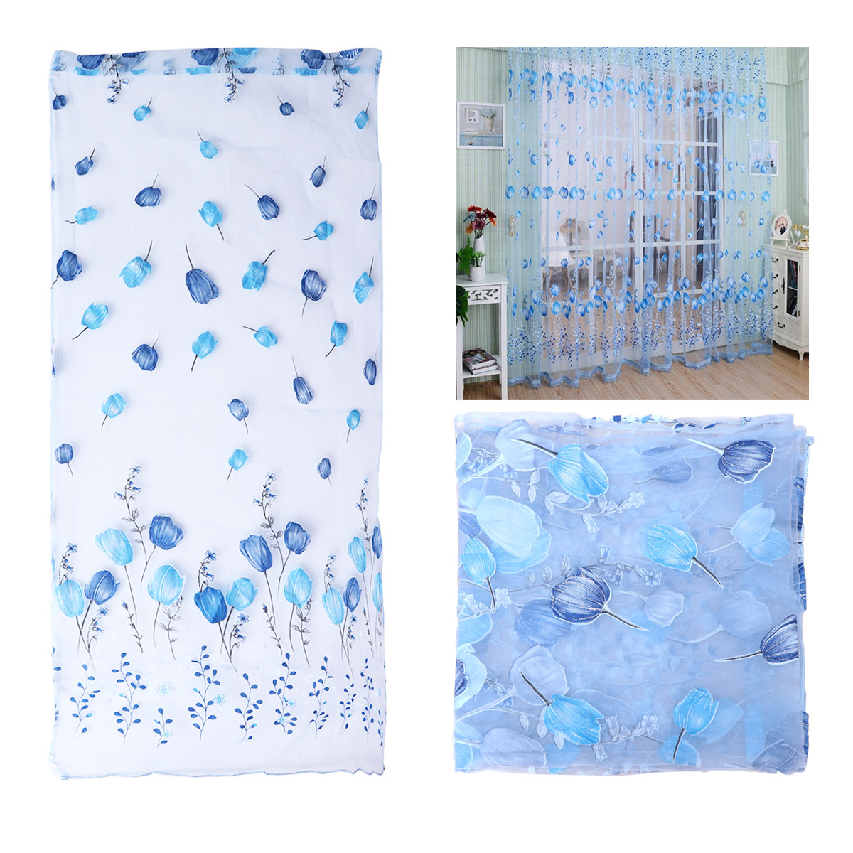 window curtains flower printin - огляд і ціна Home Decor Tulip