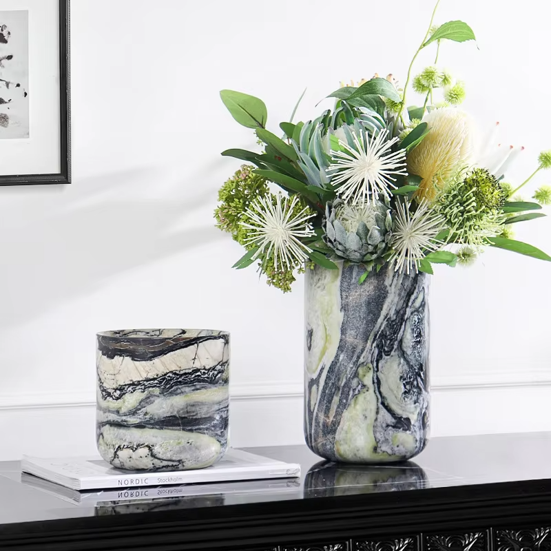 Customized Natural Marble Vase - огляд і ціна Home Decor Vase With Flowers