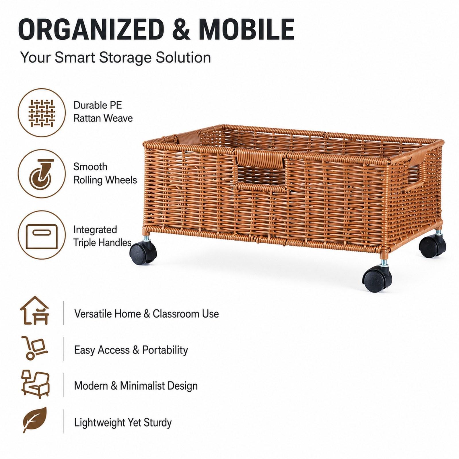 Bathroom Storage Basket with W - огляд і ціна Home Decor On Wheels