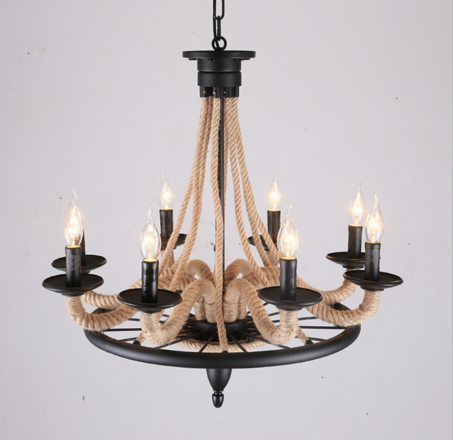 Retro Metal chandelier Hemp Ro - огляд і ціна Home Decor On Wheels