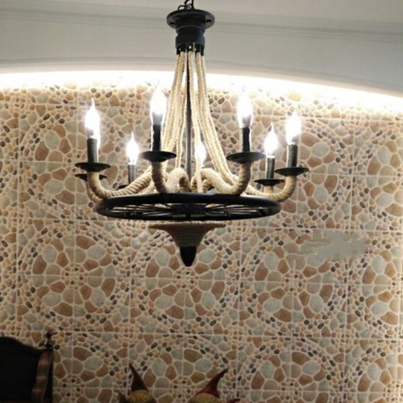 Retro Metal chandelier Hemp Ro - огляд і ціна Home Decor On Wheels