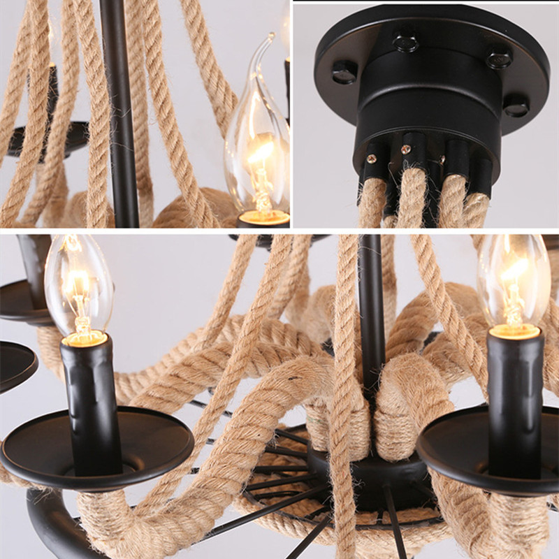 Retro Metal chandelier Hemp Ro - огляд і ціна Home Decor On Wheels