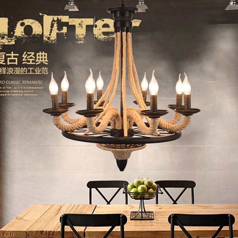 Retro Metal chandelier Hemp Ro - огляд і ціна Home Decor On Wheels