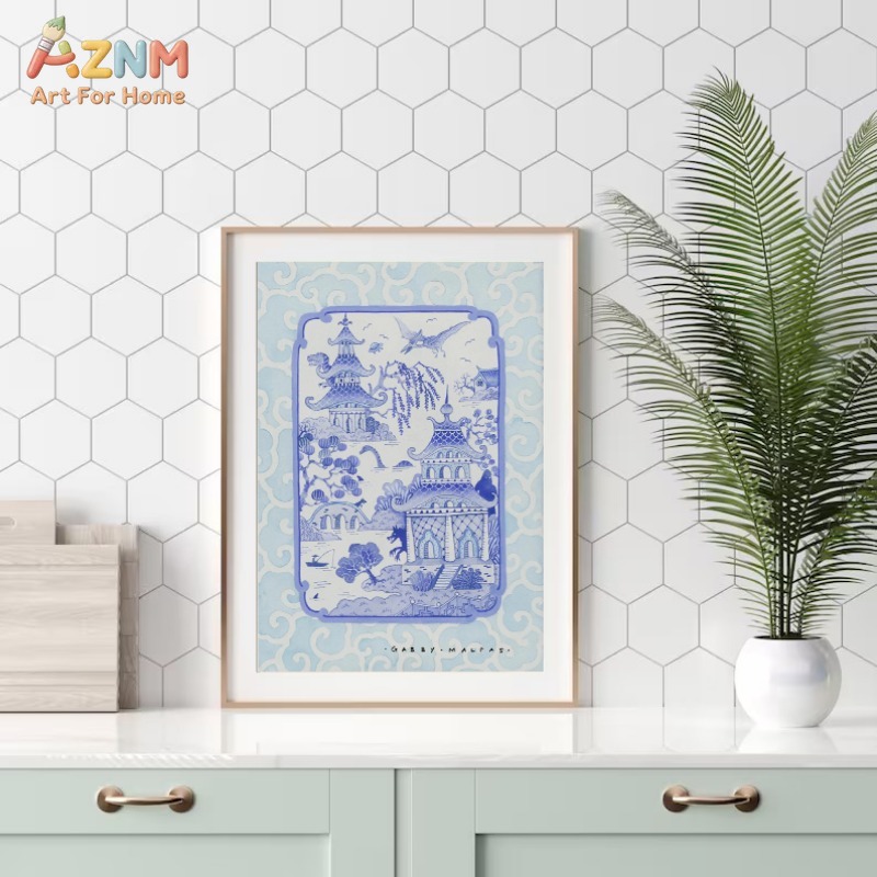 AZNM Chinoiserie Blue White Po - огляд і ціна Home Decor Vase With Flowers