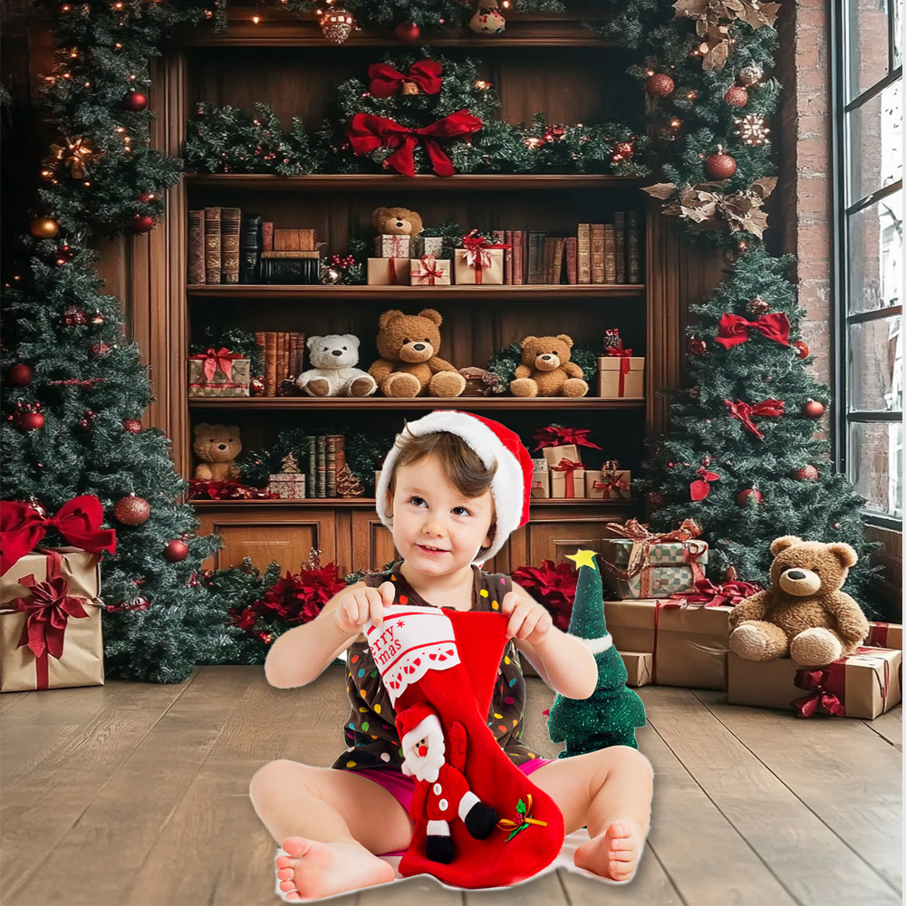 Christmas Doll Bear Photograph - огляд і ціна Home Decor Vinyl Flooring