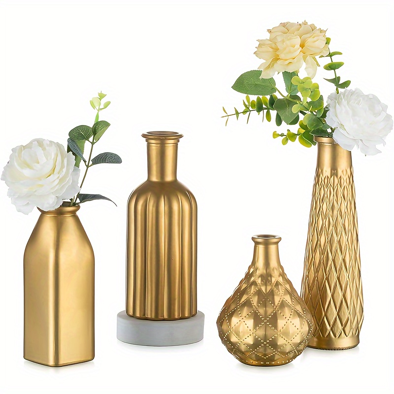 Golden Glass Vase, Cylindrical - огляд і ціна Home Decor Vase With Flowers