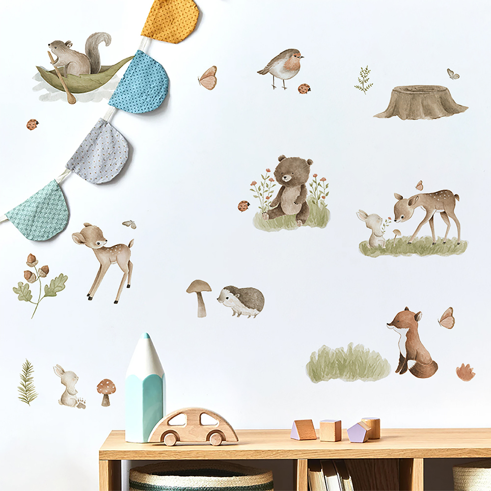 Nordic Forest Cartoon Wall Sti - огляд і ціна Home Decor Vinyl Flooring