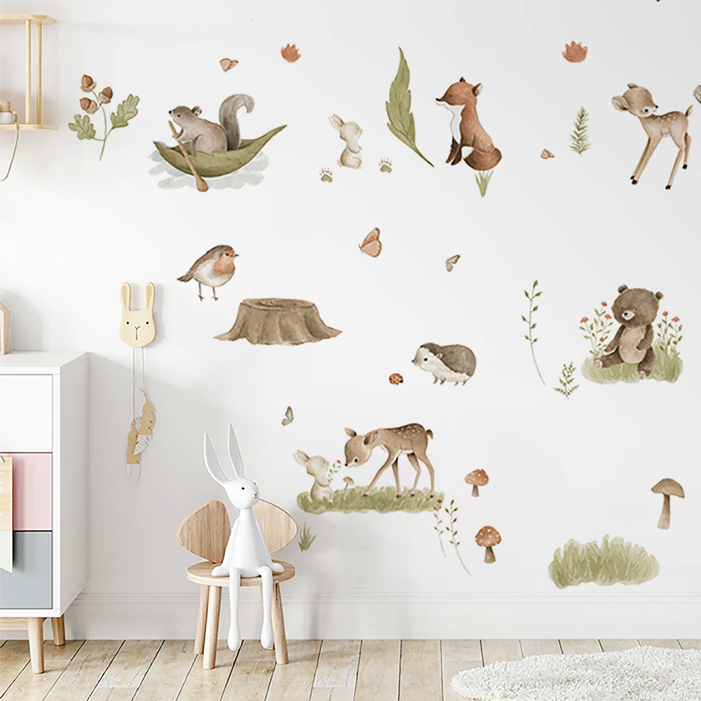 Nordic Forest Cartoon Wall Sti - огляд і ціна Home Decor Vinyl Flooring