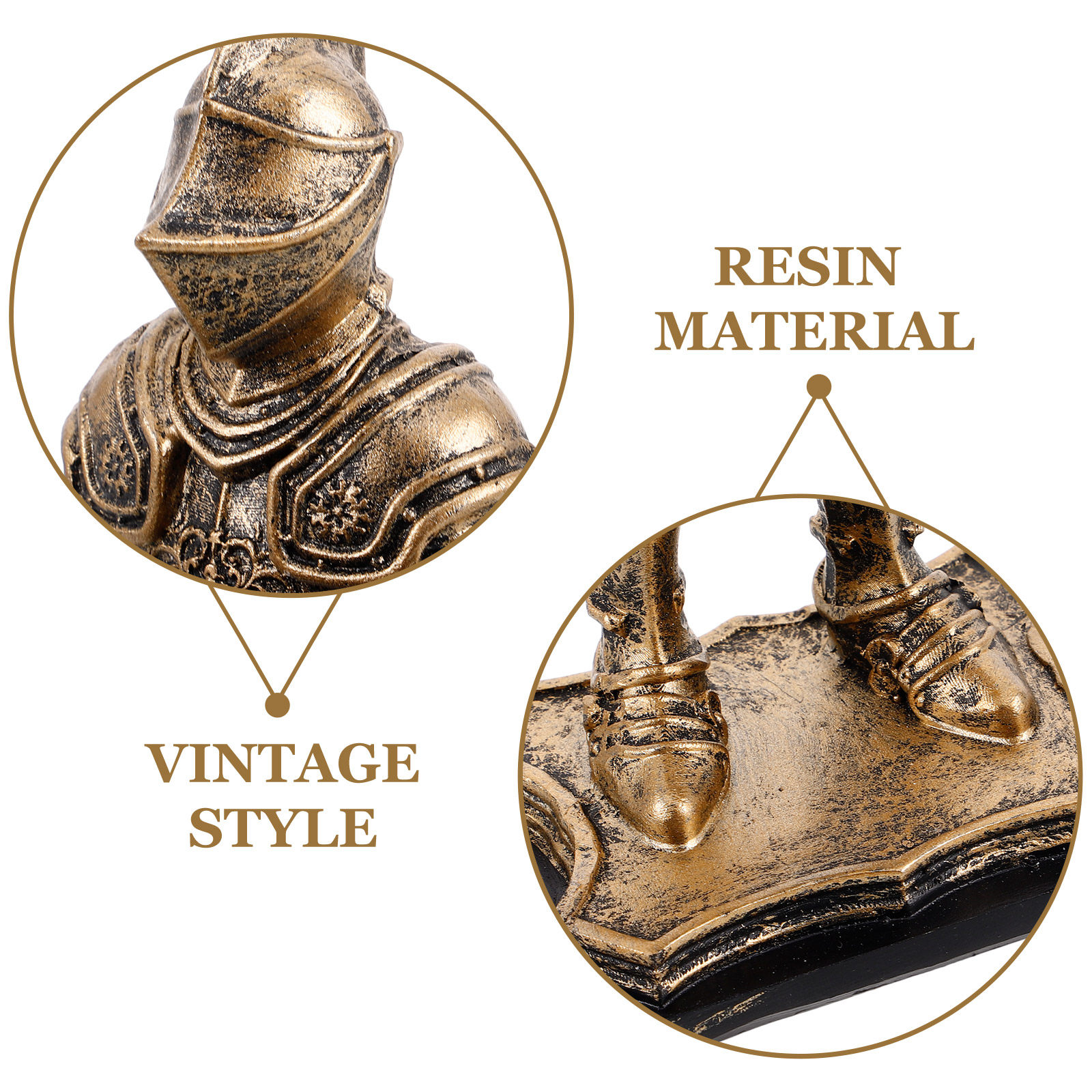 Resin Vintage Knights Sculptur - огляд і ціна Home Decor Medieval