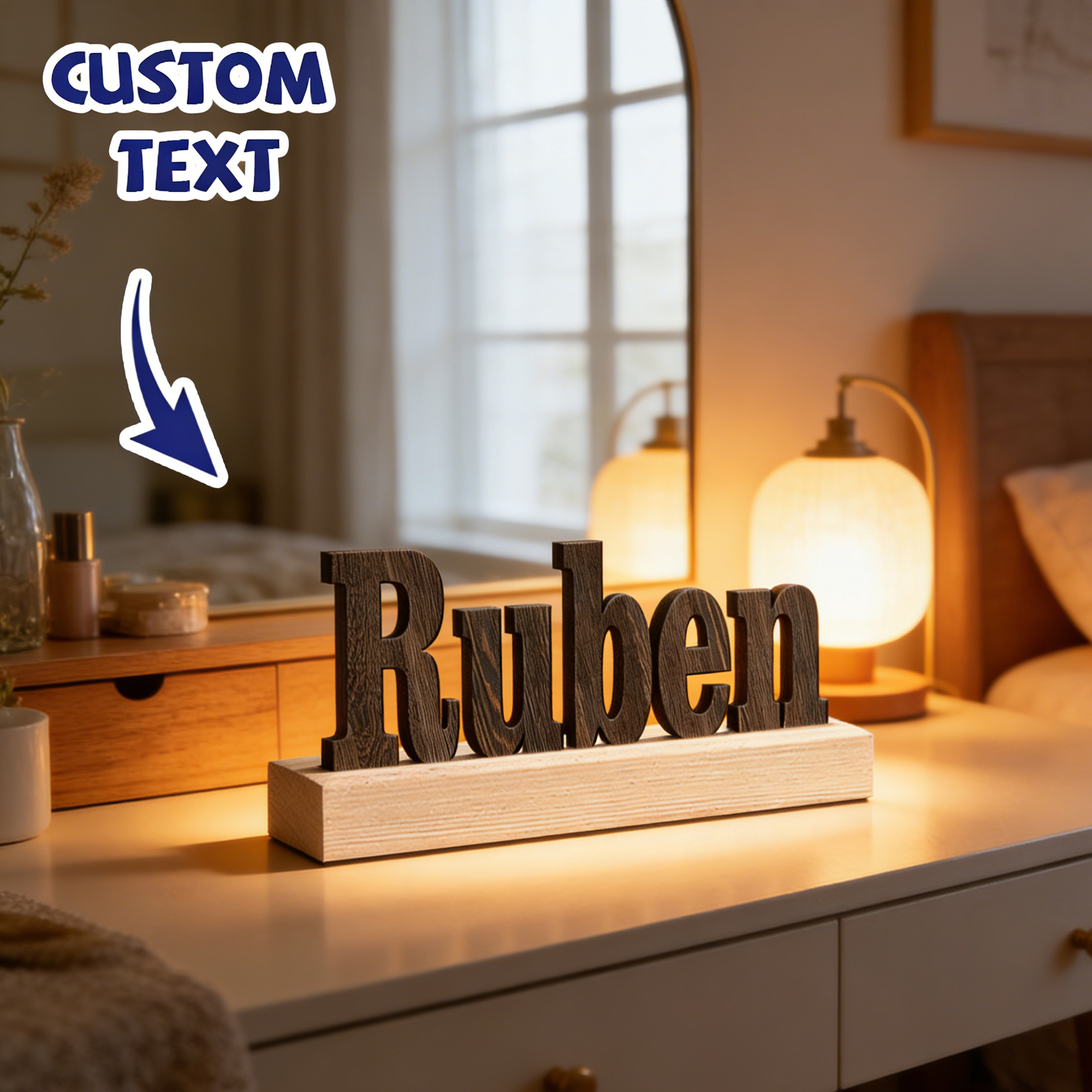 1pc Custom Name Wooden Sign,Pe - огляд і ціна Wooden Letter Sign