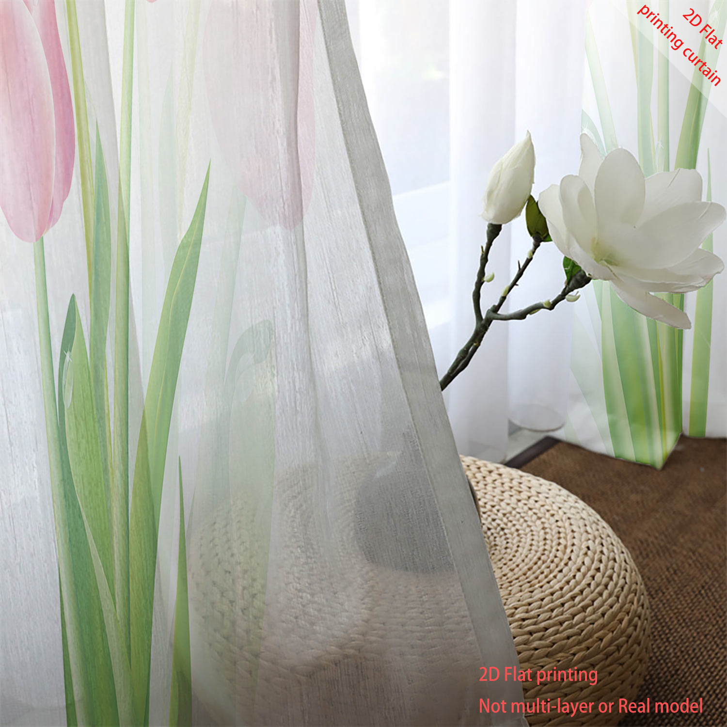 Pink tulip print transparent g - огляд і ціна Home Decor Tulip