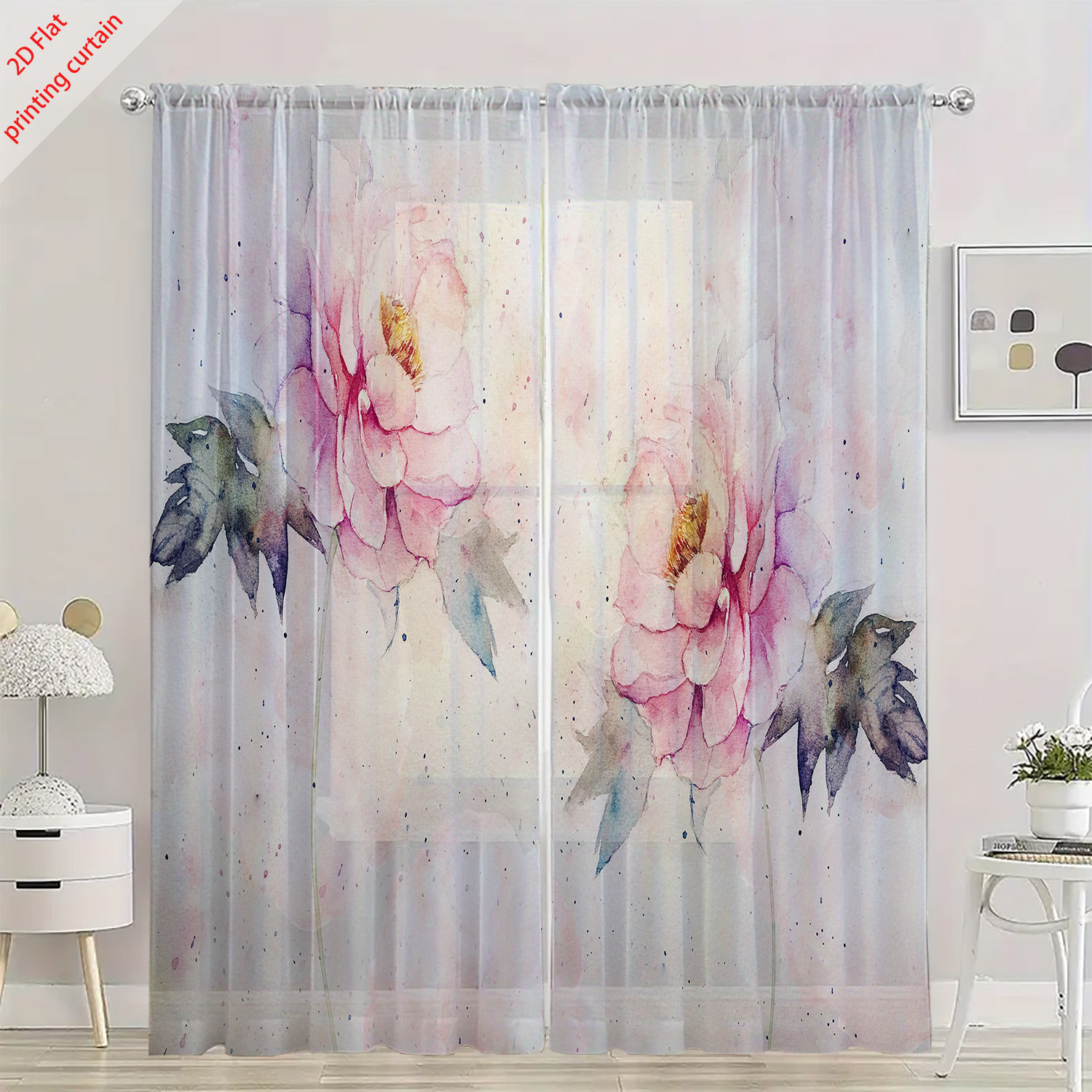 Pink tulip print transparent g - огляд і ціна Home Decor Tulip