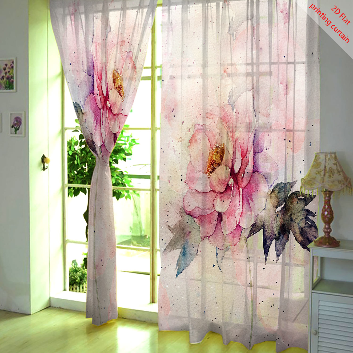 Pink tulip print transparent g - огляд і ціна Home Decor Tulip