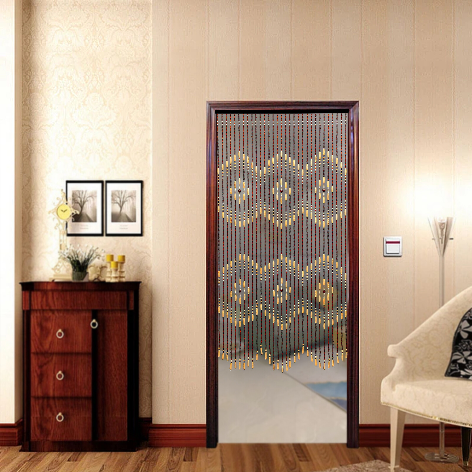 Zigzag 31-Line Wooden Curtain  - огляд і ціна Room Divider Screen