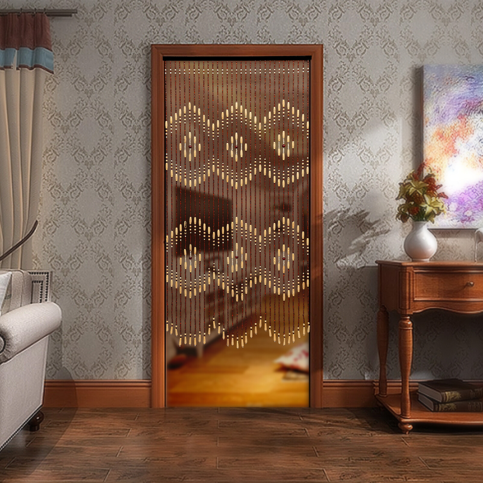 Zigzag 31-Line Wooden Curtain  - огляд і ціна Room Divider Screen