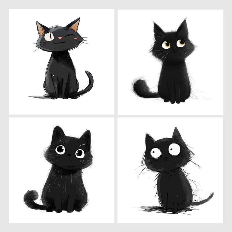 Cartoon Black Cats Wall Sticke - огляд і ціна Home Decor Vinyl Flooring