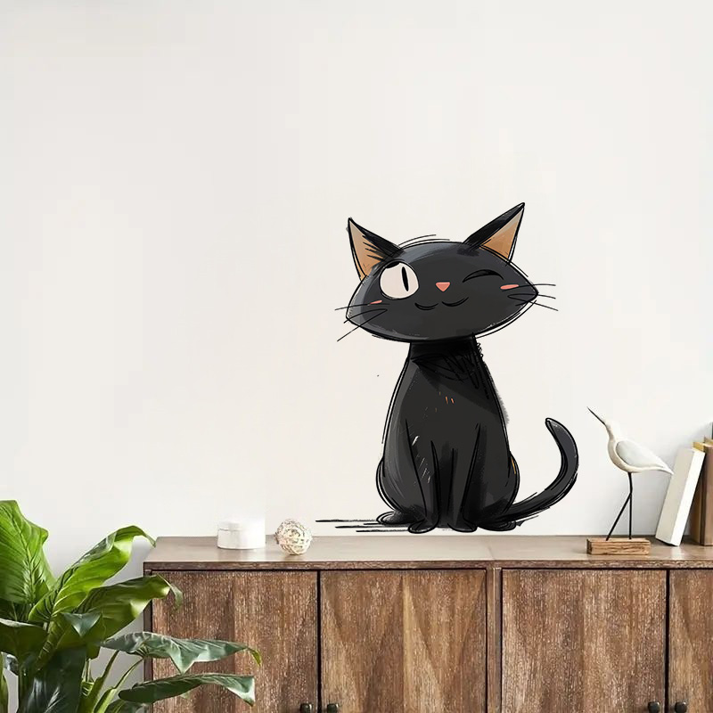 Cartoon Black Cats Wall Sticke - огляд і ціна Home Decor Vinyl Flooring