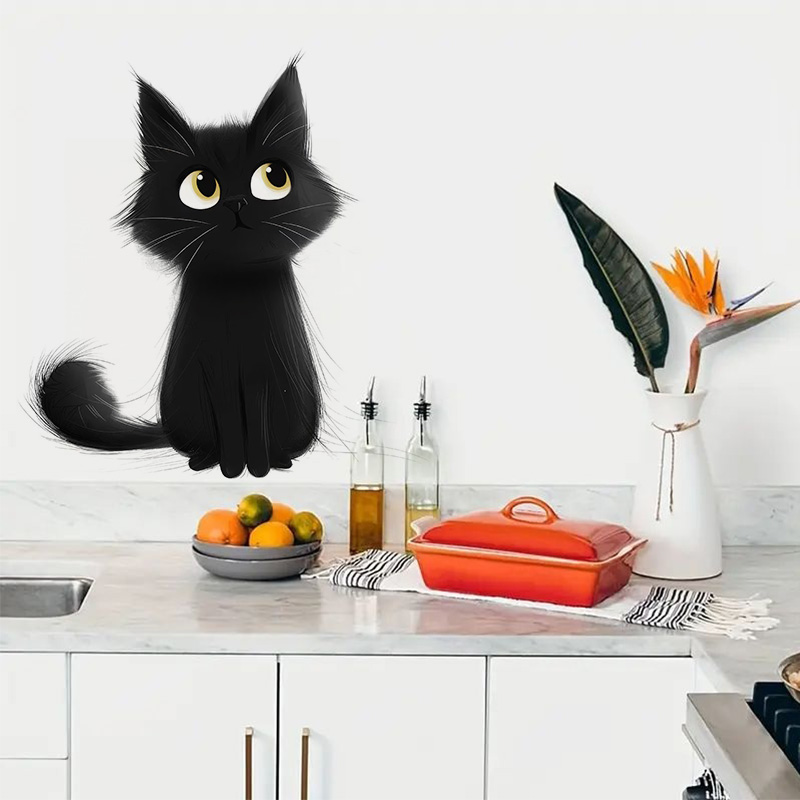 Cartoon Black Cats Wall Sticke - огляд і ціна Home Decor Vinyl Flooring