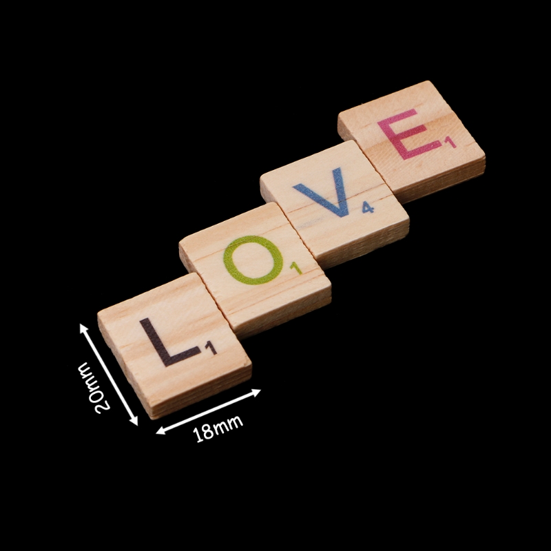 100PCS Wooden Tiles Colorful L - огляд і ціна Wooden Letter Sign
