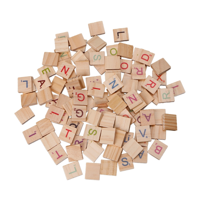 100PCS Wooden Tiles Colorful L - огляд і ціна Wooden Letter Sign