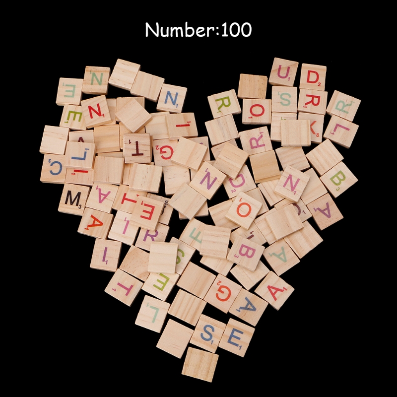 100PCS Wooden Tiles Colorful L - огляд і ціна Wooden Letter Sign