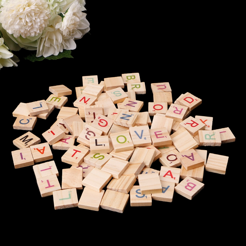100PCS Wooden Tiles Colorful L - огляд і ціна Wooden Letter Sign