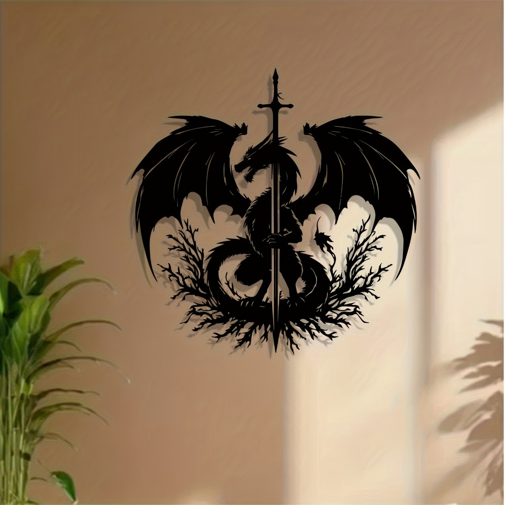 1pc Dragon Sword Metal Wall Ar - огляд і ціна Home Decor Medieval
