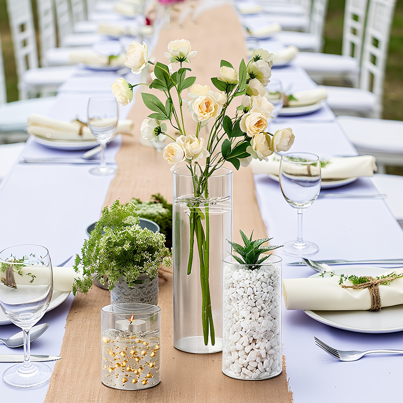 60-Piece Clear Tall Cylinder V - огляд і ціна Home Decor Vase With Flowers