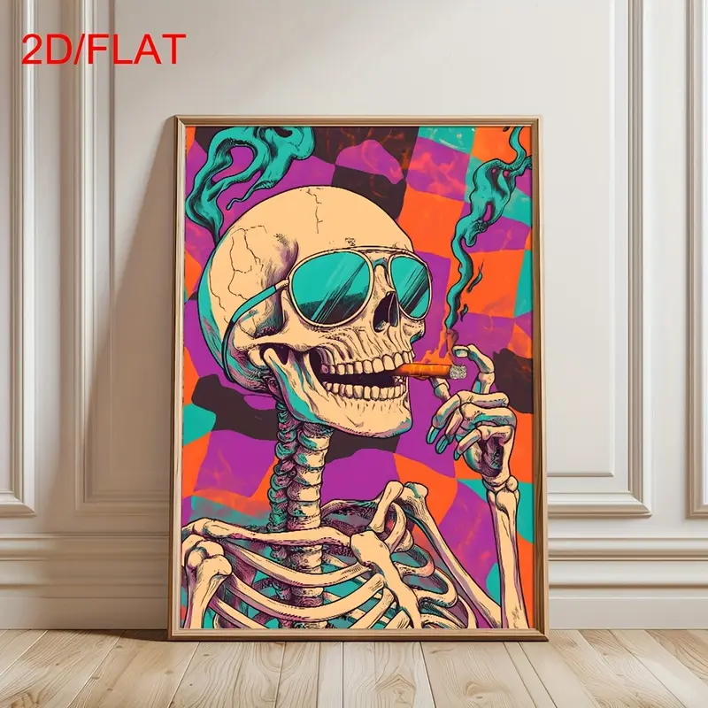 Abstract Skull Smoking Poster, - огляд і ціна Home Decor Orange