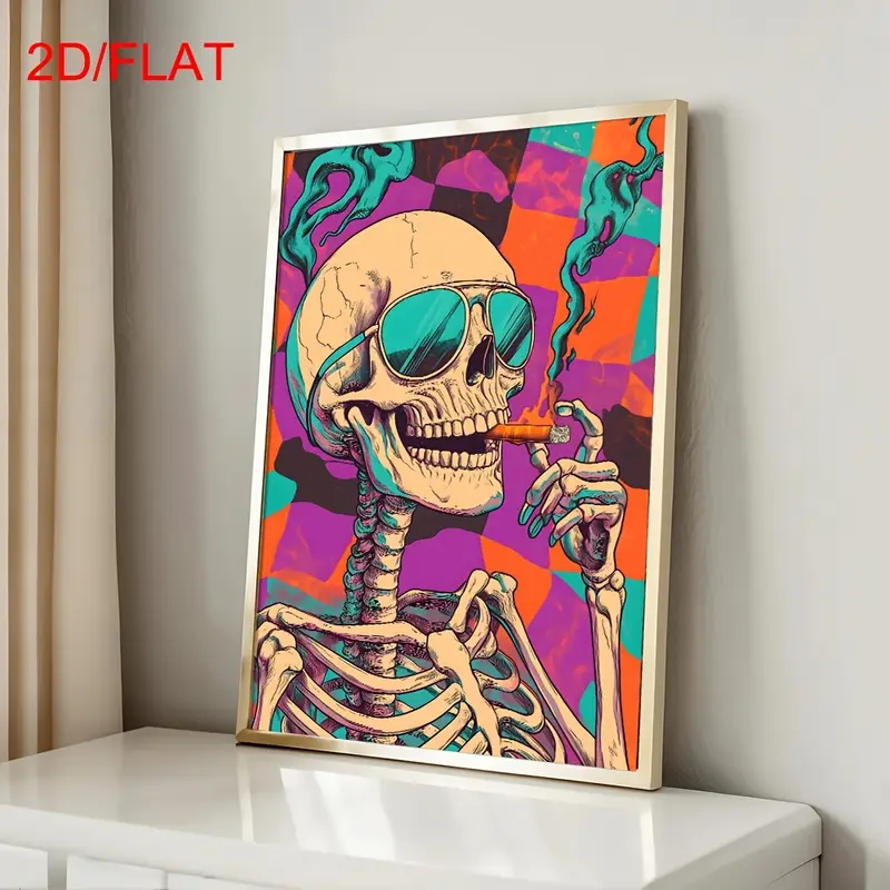 Abstract Skull Smoking Poster, - огляд і ціна Home Decor Orange