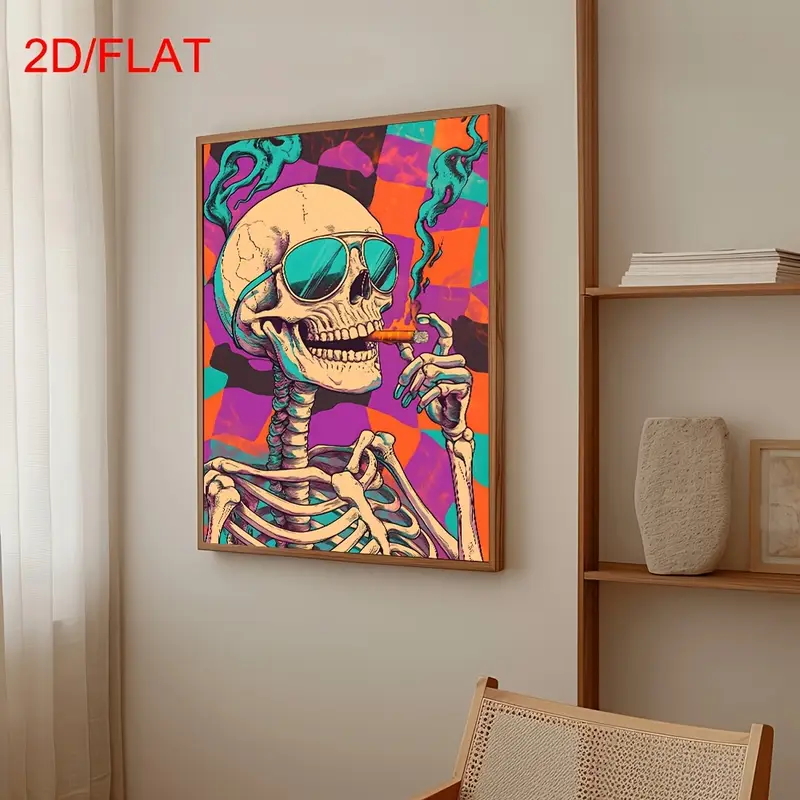 Abstract Skull Smoking Poster, - огляд і ціна Home Decor Orange