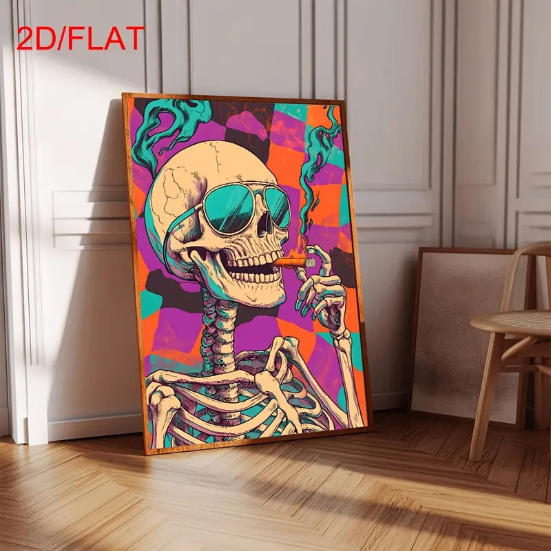 Abstract Skull Smoking Poster, - огляд і ціна Home Decor Orange