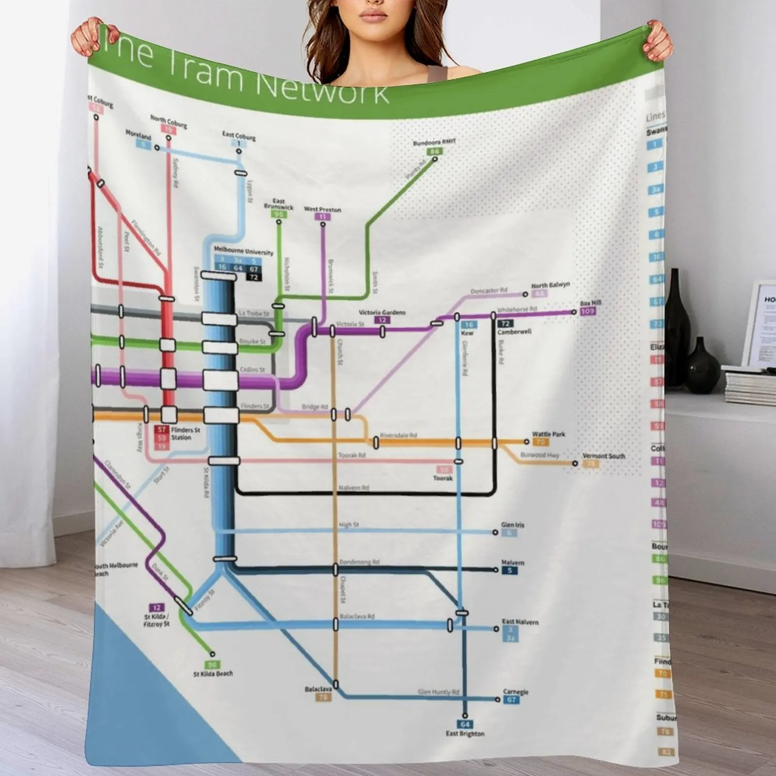 Melbourne Tram Network Map Thr - огляд і ціна Home Decor Melbourne