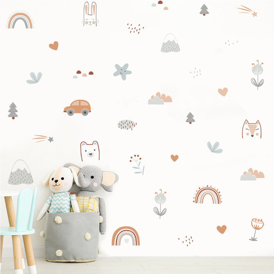Cartoon Rainbow Animals Faces  - огляд і ціна Home Decor Vinyl Flooring